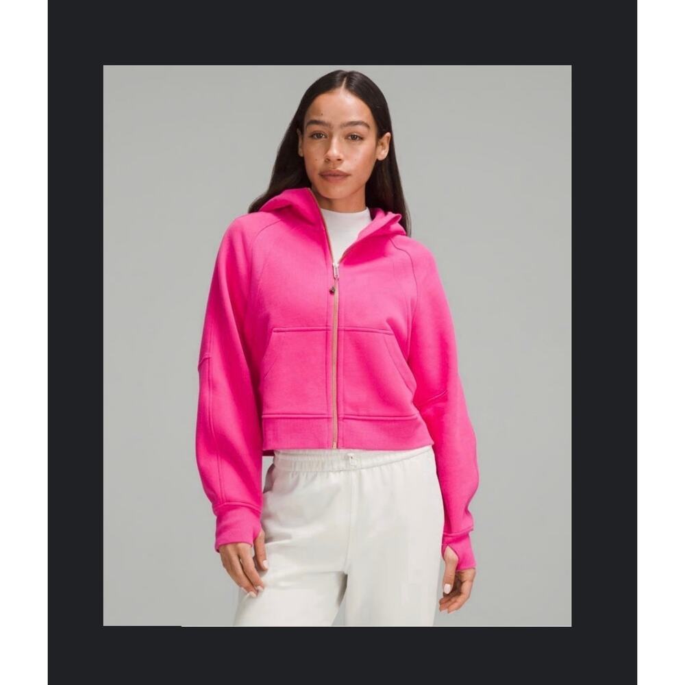lululemon athletica Pink Cropped Zip Hoodie